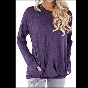Casual Comfy Purple Long-Sleeve